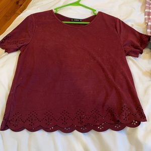 maroon shein shirt